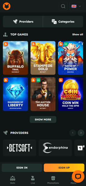 Página principal del casino foxslots