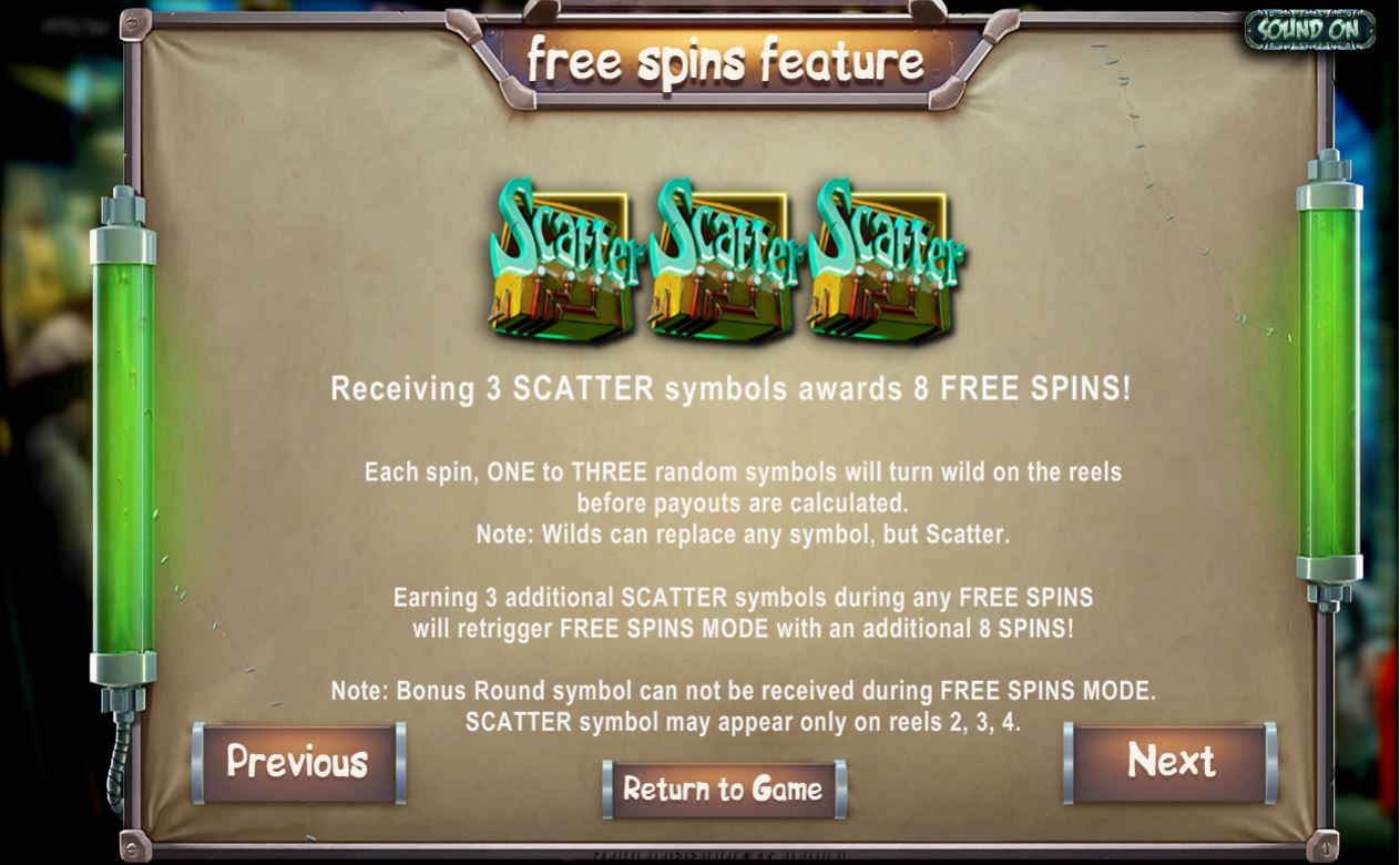 BetSoft Frankenslots Slot Free Spins