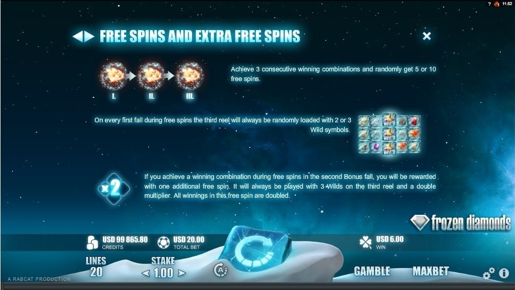 Microgaming Frozen Diamonds Slot Bonus Features