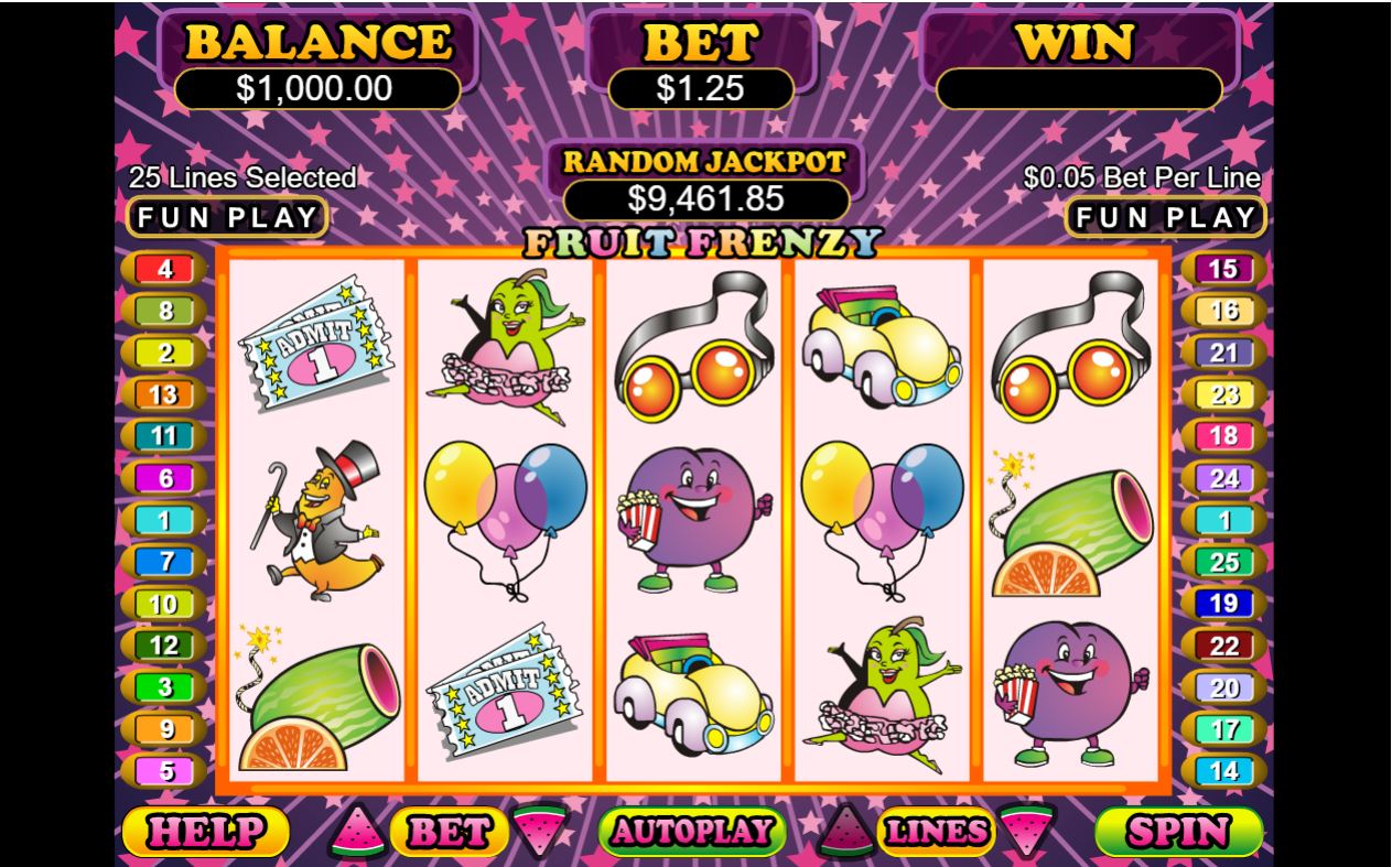 RTG Fruit Frenzy Slot Reels