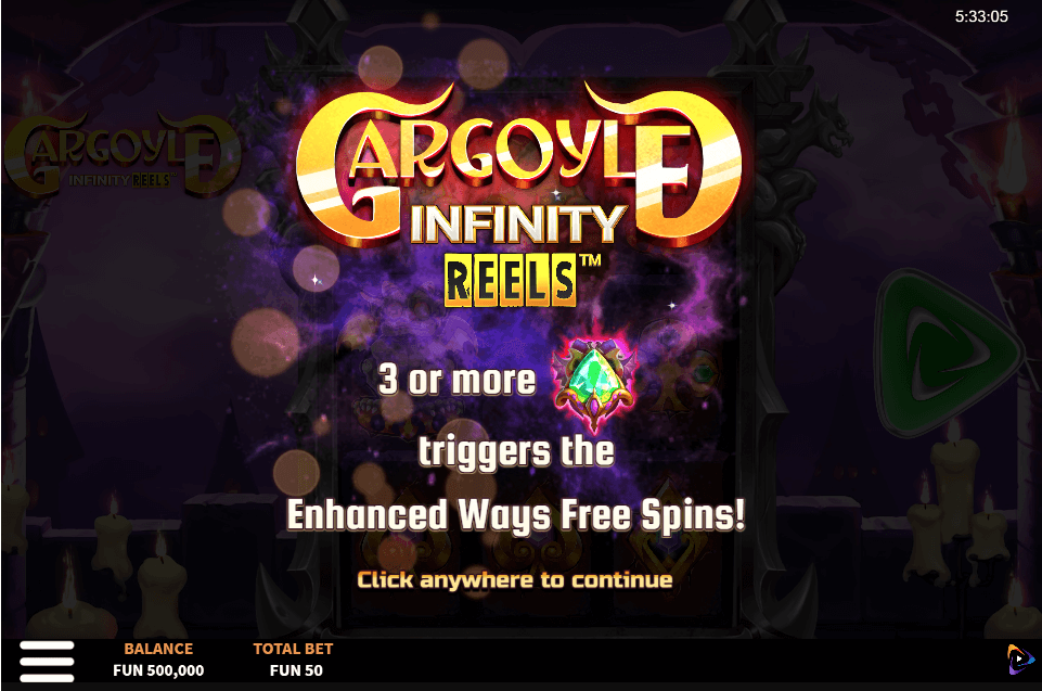 Gargoyle Infinity Reels Slot Review, Bonuses & Free Play (95.76 RTP)