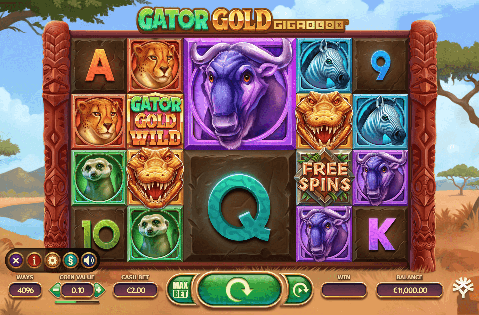 Gator Gold Gigablox Online Slot Game Reels