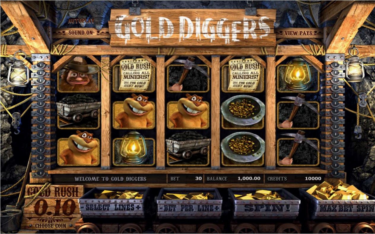 Betsoft Gold Diggers Slot Reels