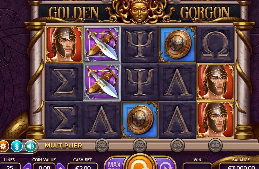 Gordon Gorgon online slot game reels