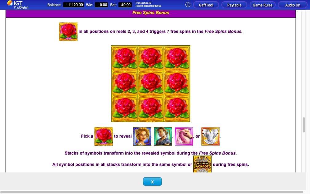 IGT MegaJackpots Golden Goddess Slot Features