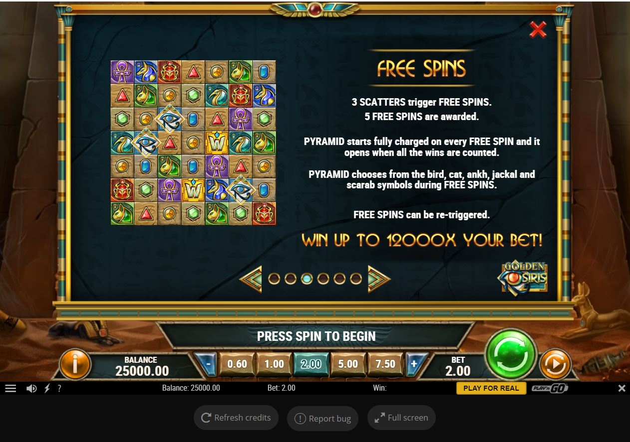 Golden Osiris Slot Feature
