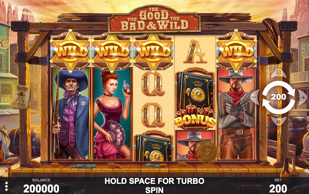 Pariplay The Good The Bad and The Wild slot game reels