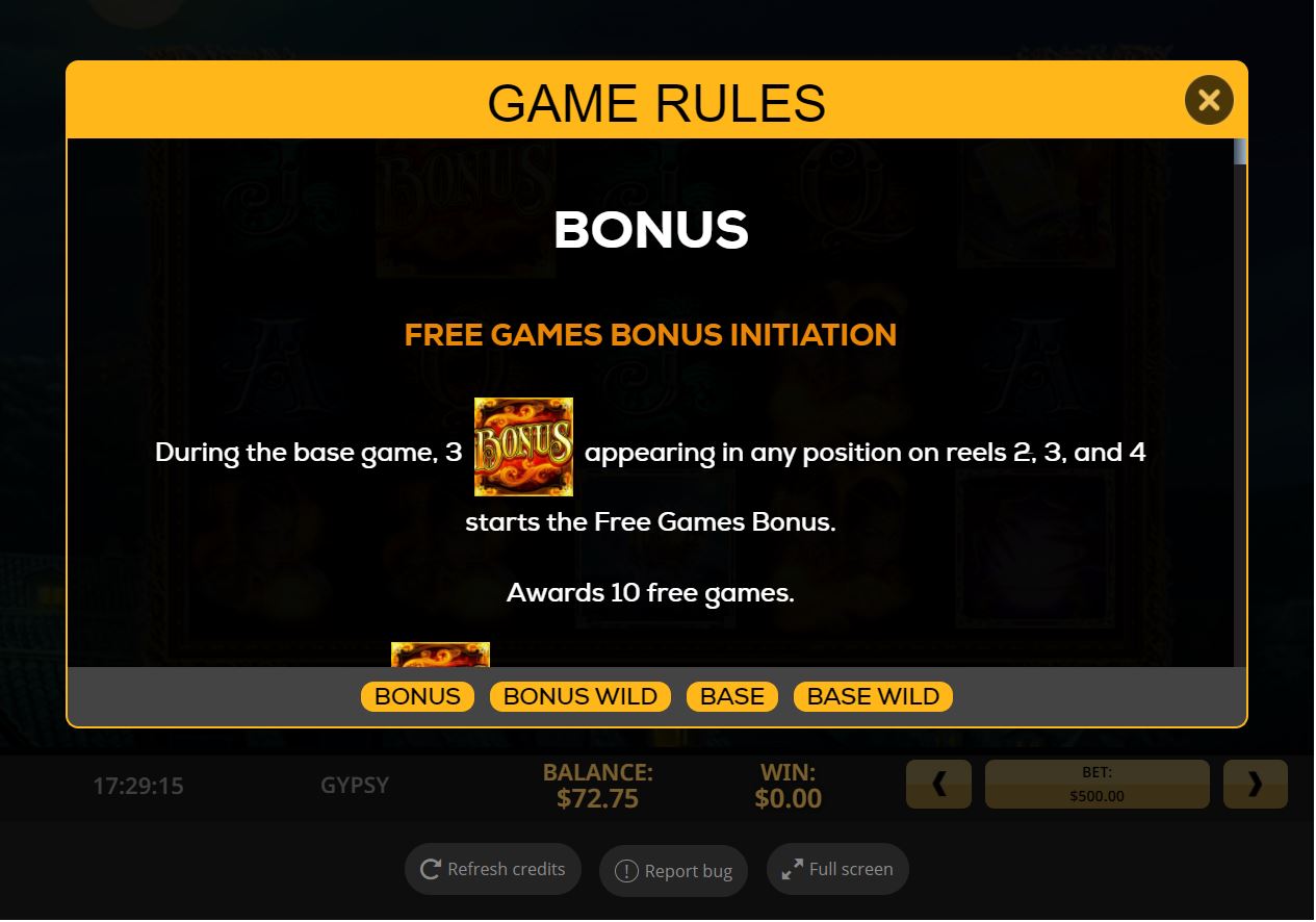 Gypsy 3 Triple Tarot Slot Feature