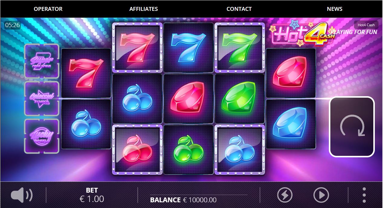 Nolimit City Hot 4 Cash slot game reels