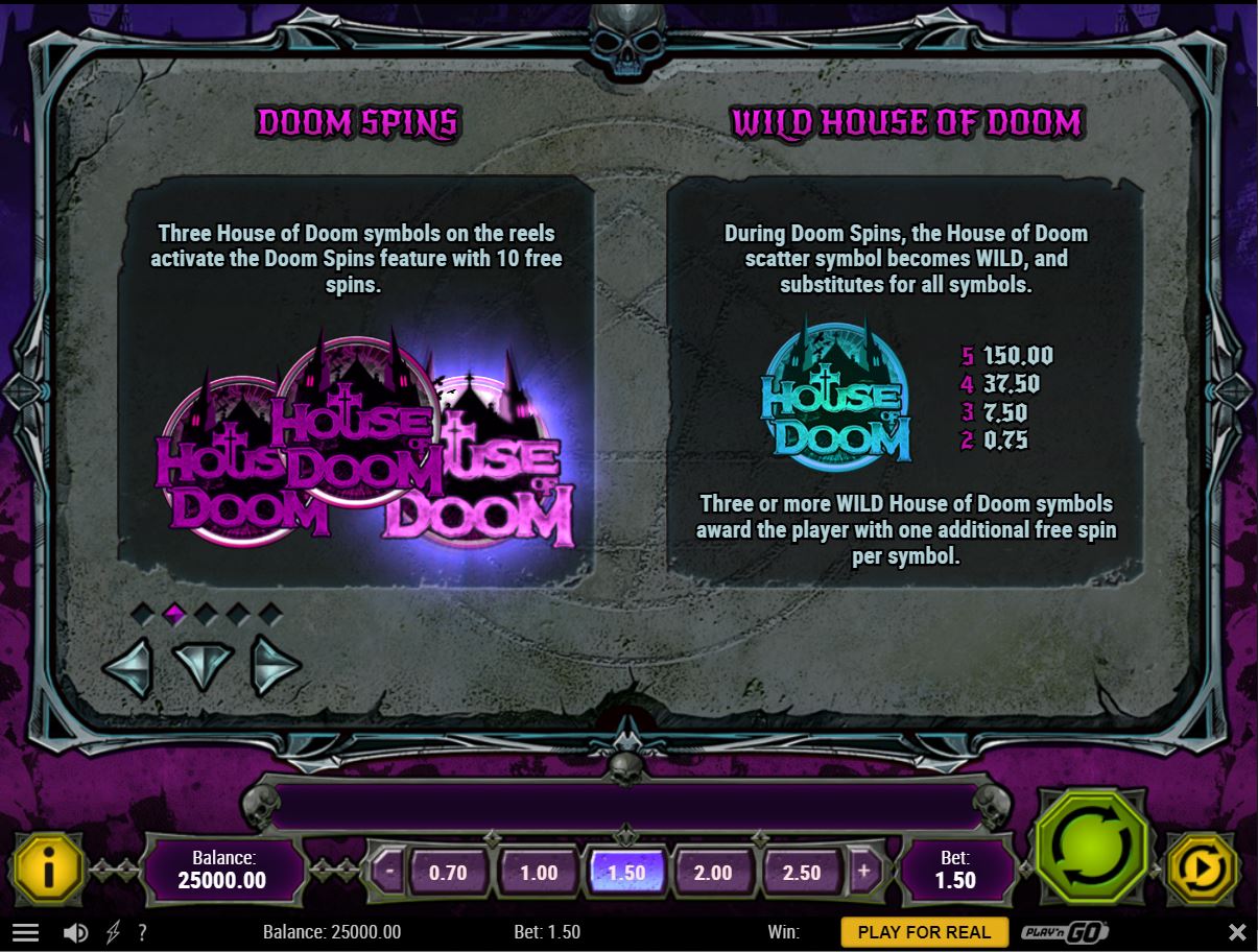 Play N Go House of Doom Slot Bonus Features