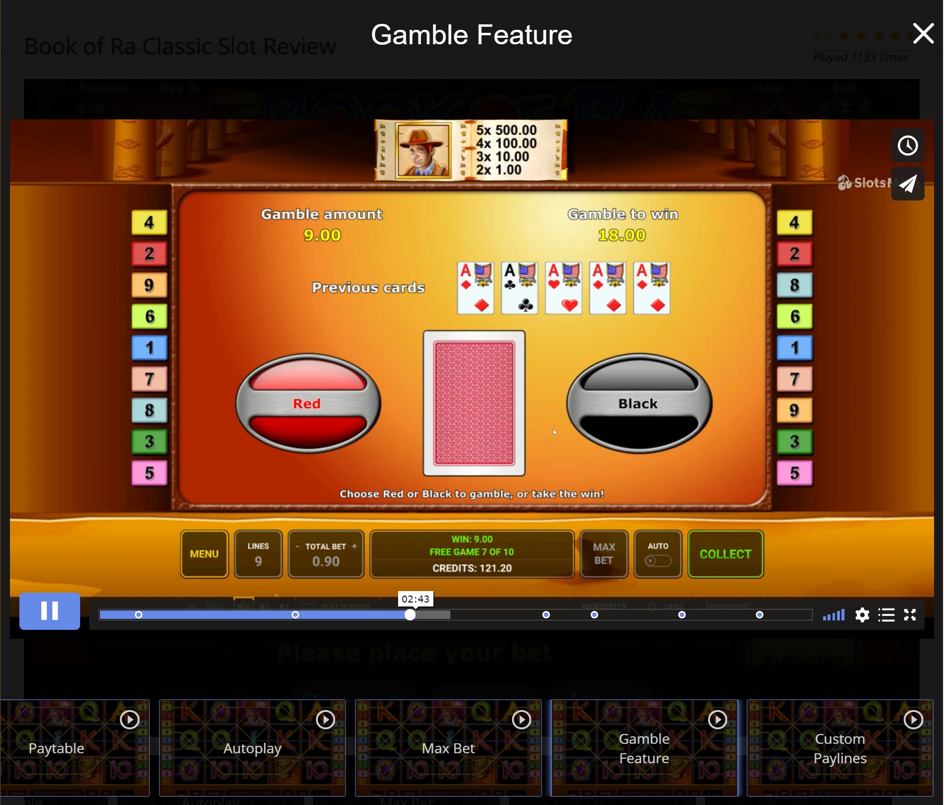 Gamble Feature Video Slot Review