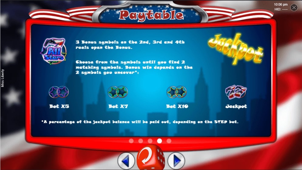 miss liberty paytable