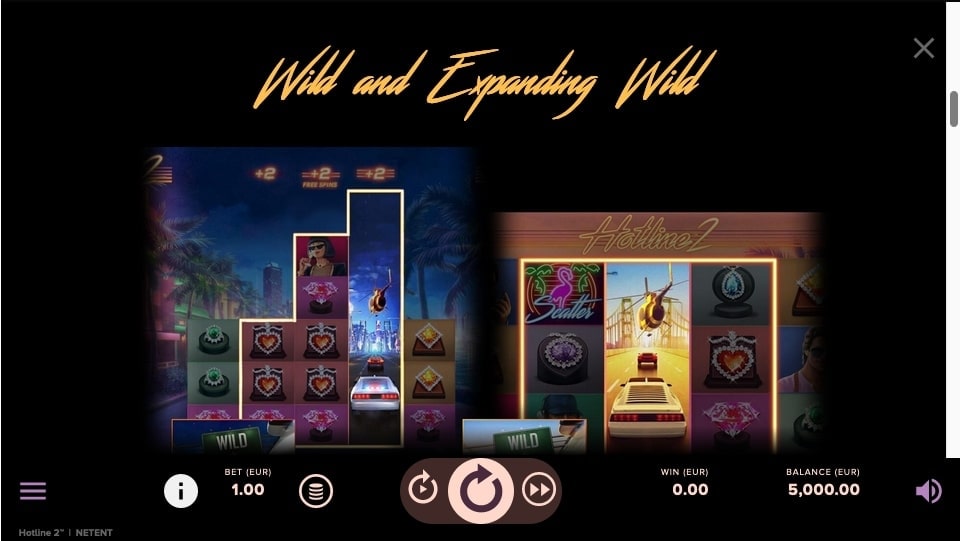 Hotline2 Slot Game Wild and Expanding Wild
