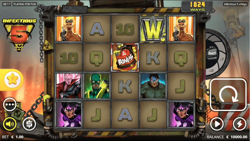 Infectious 5 xWays Online Slot Game Reels