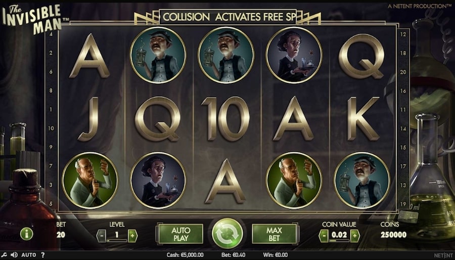 NetEnt The Invisible Man Slot Reels