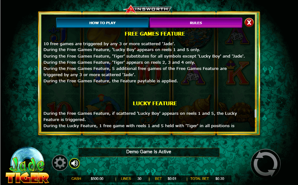 jade tiger features