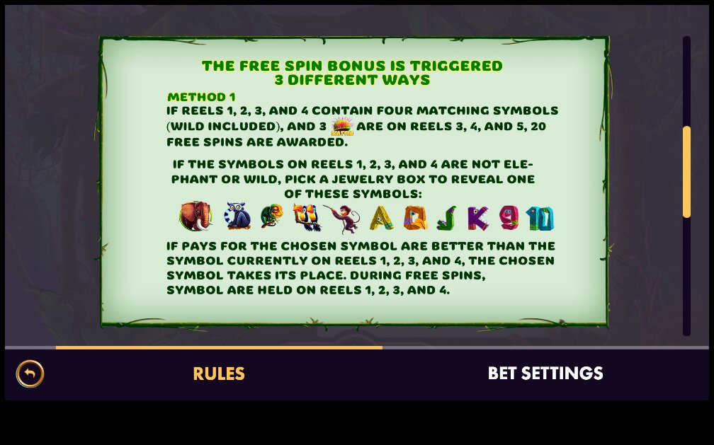 NetGame Jungle 2 Slot Bonus Features