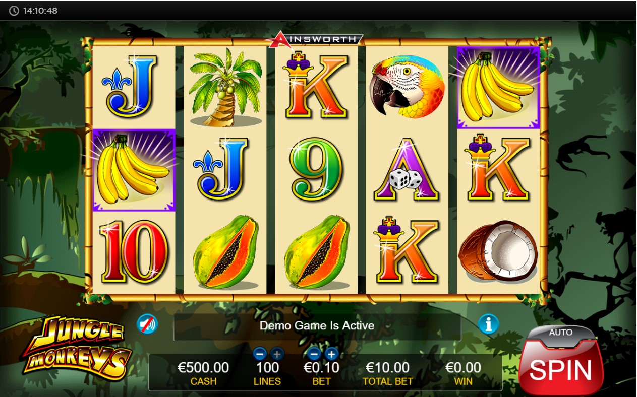Ainsworth Jungle Monkeys online slot game reels