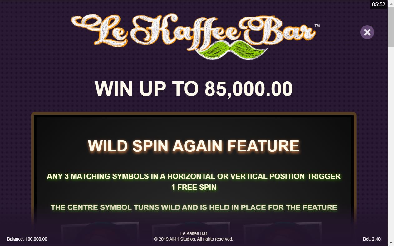 Microgaming Le Kaffee Bar Slot Bonus Features