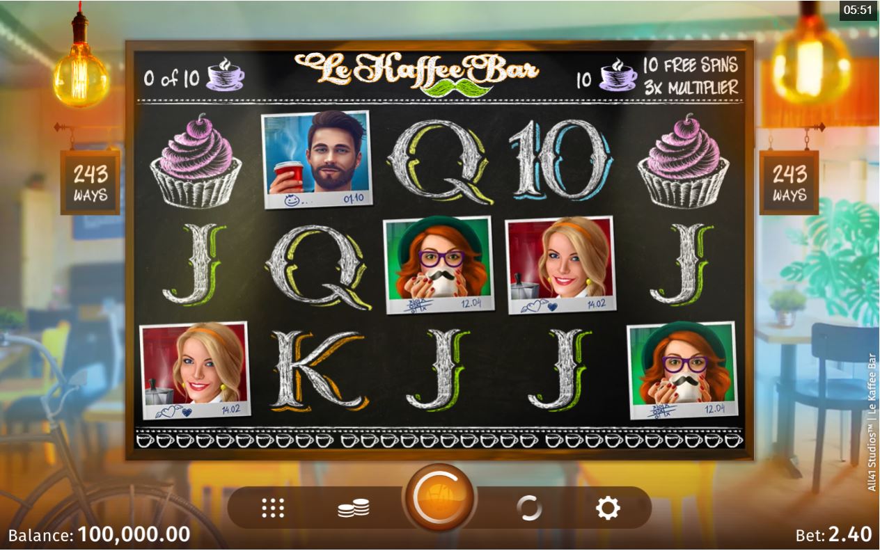 Microgaming Le Kaffee Bar Slot Reels