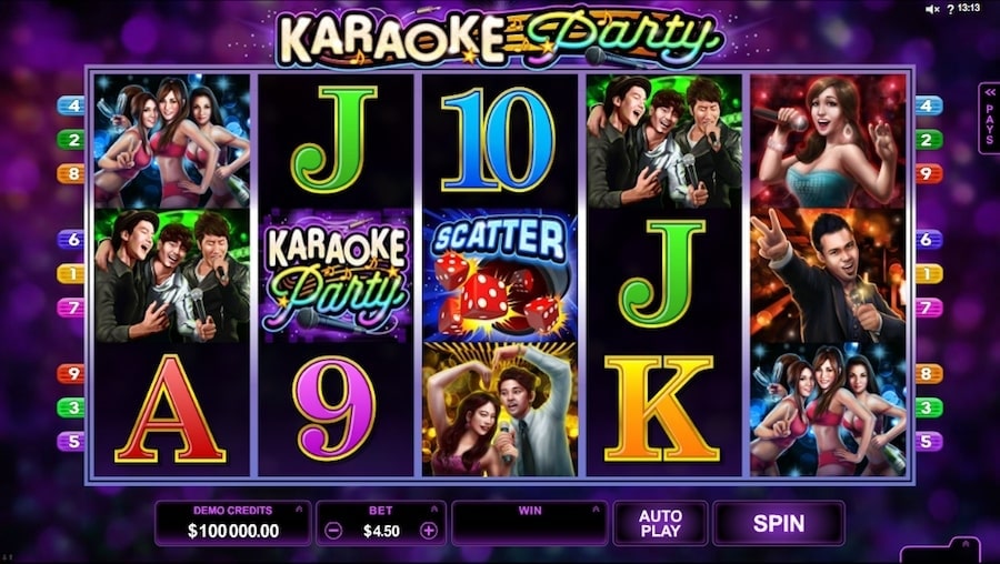 Microgaming Karaoke Party Slot Reels