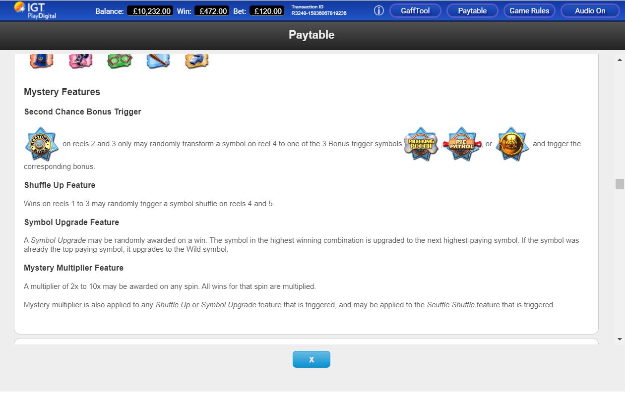 IGT Keystone Kops Slot Bonus Feature