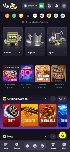 главная страница казино Kings Game