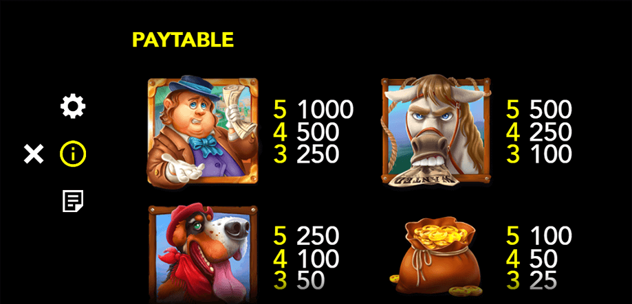 lady sheriff paytable