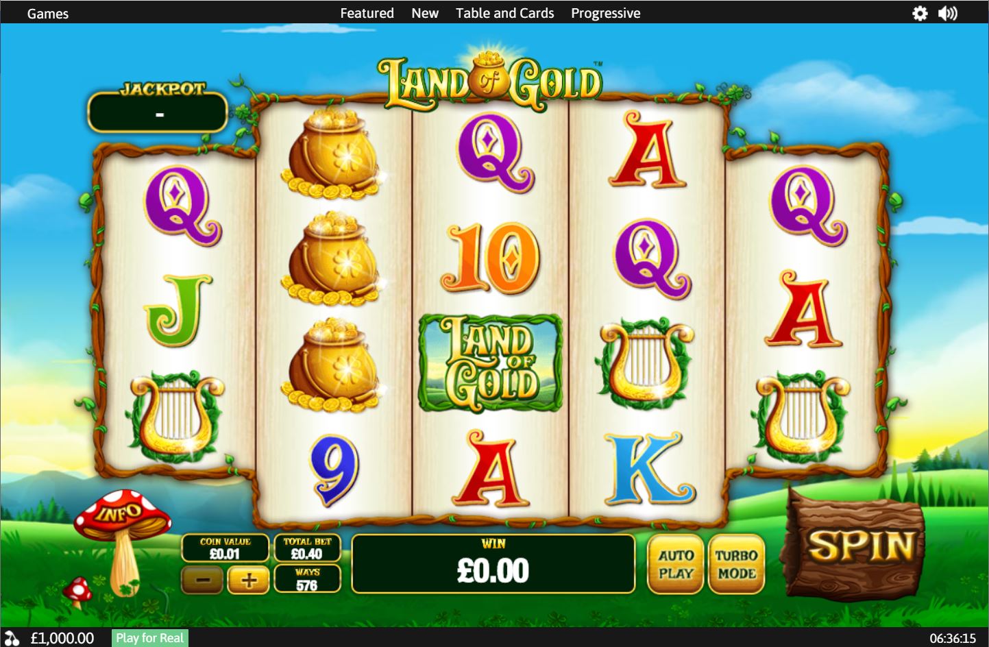 Playtech Land of Gold Slot Reels