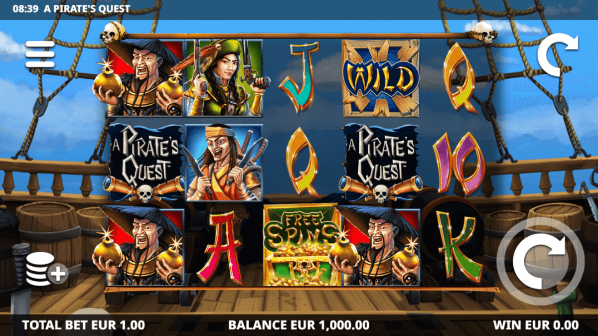 Leander Games A Pirates Quest Online Slot Game Reels