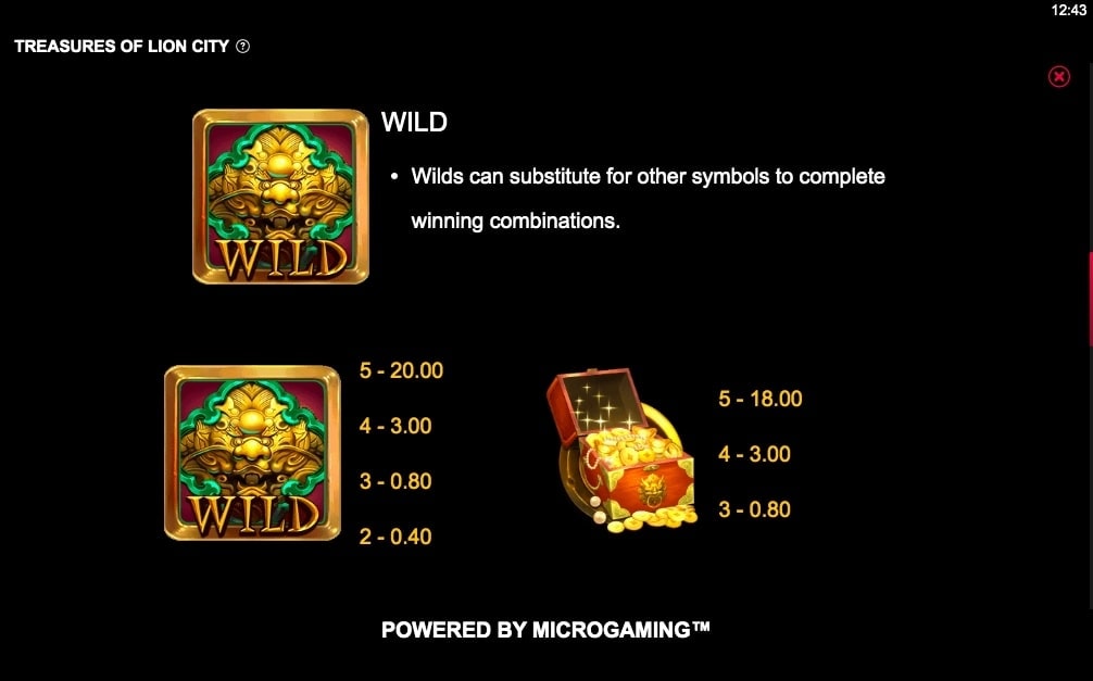 MicroGaming Treasures of Lion City Wild