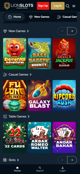 Главная страница казино Lionslots