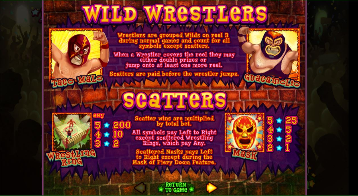RTG Lucha Libre slot game special features
