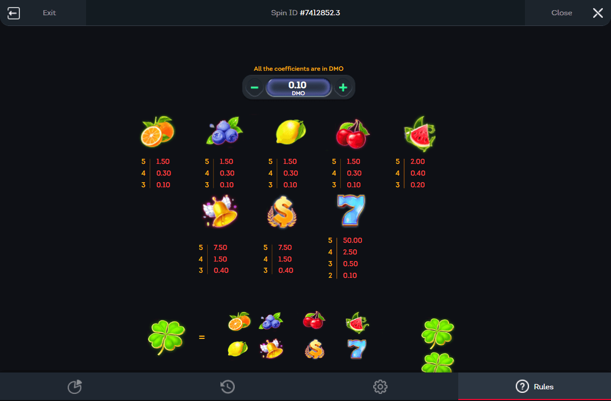 magic garden 10 paytable