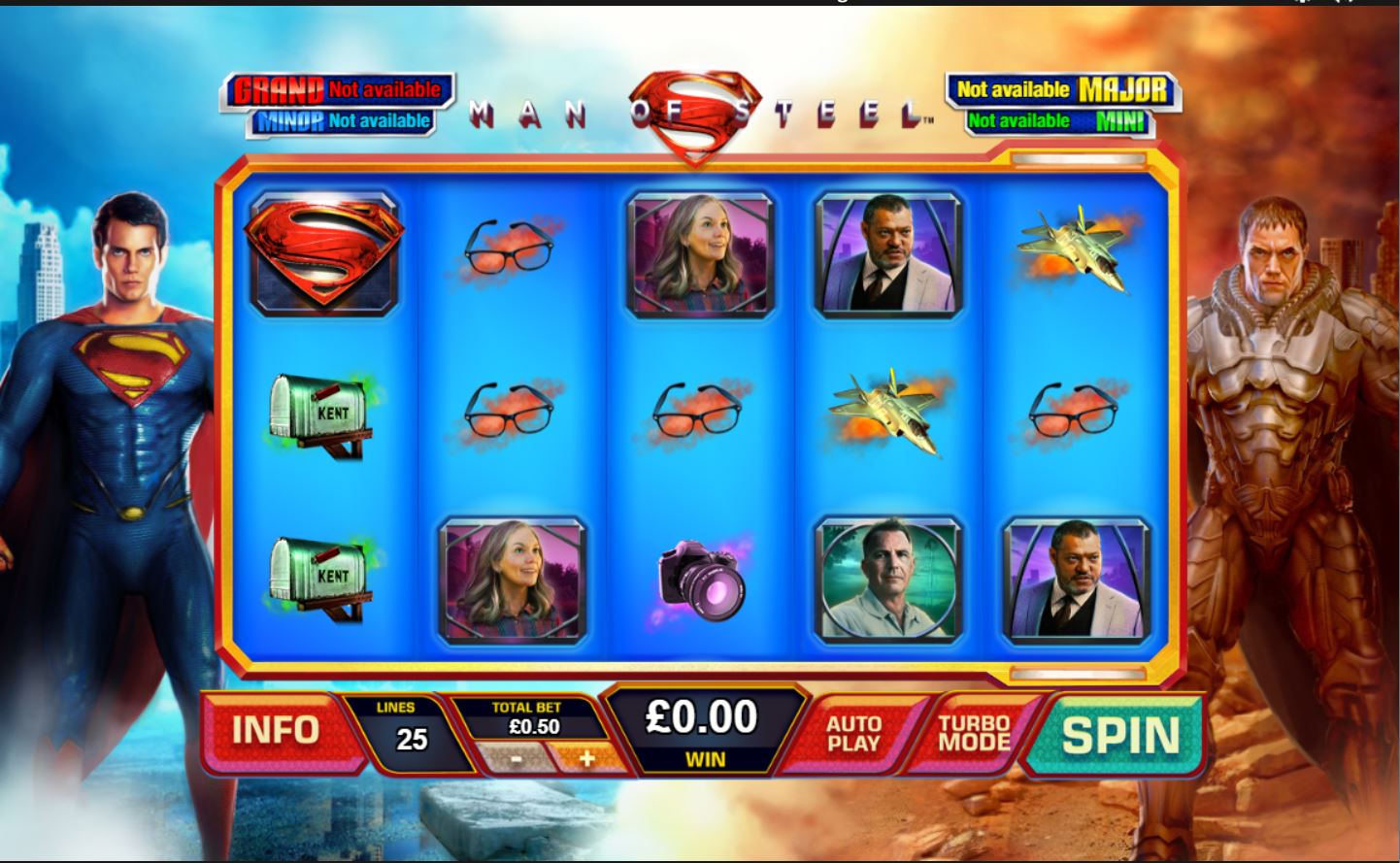 Playtech Man of Steel Slot Reels