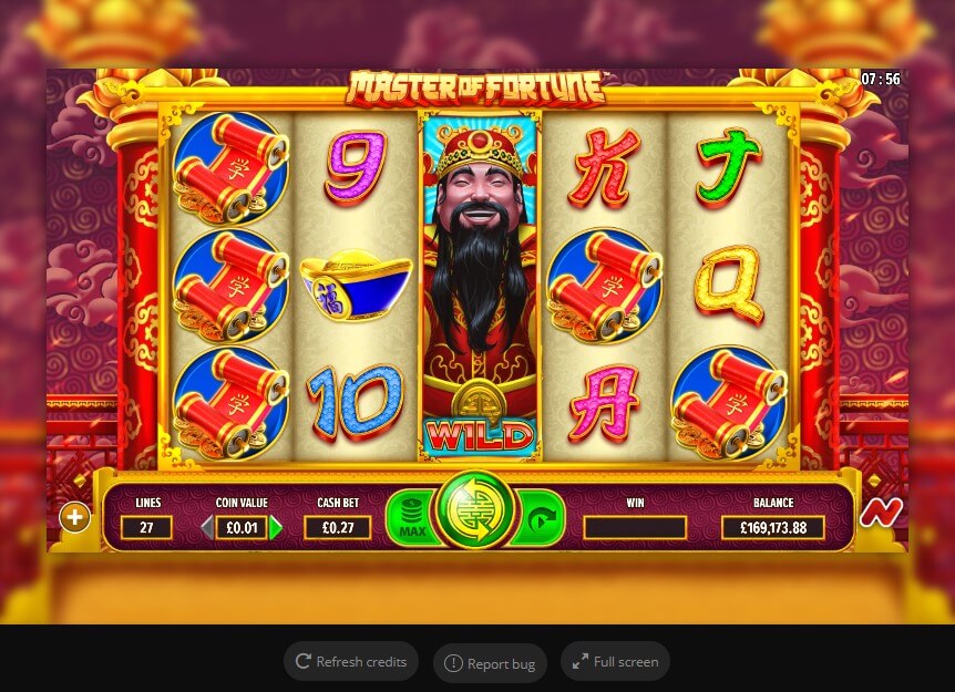 Master of Fortune Online Slot Game Reels