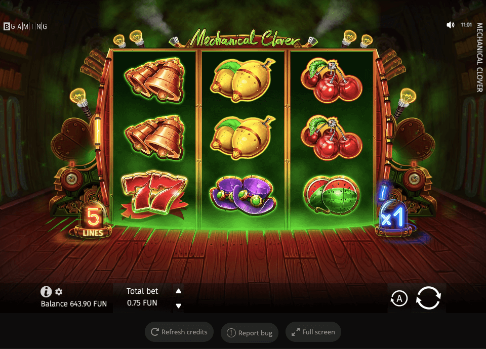 Mechanical Clover Online Slot Game Reels