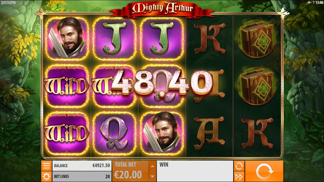 Quickspin Mighty Arthur slot gameplay