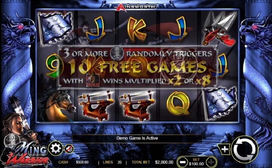 Ming Warrior Online Slot Game Reels