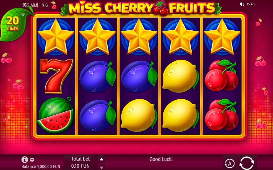 Miss Cherry Fruit Online Slot Game Reels