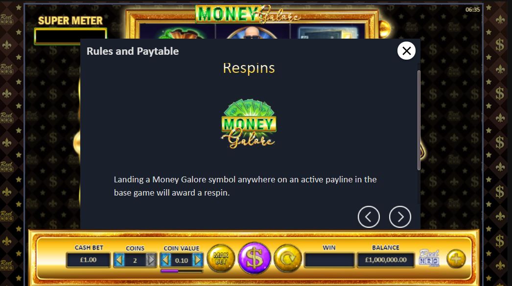 Money Galore Slot Game Respins
