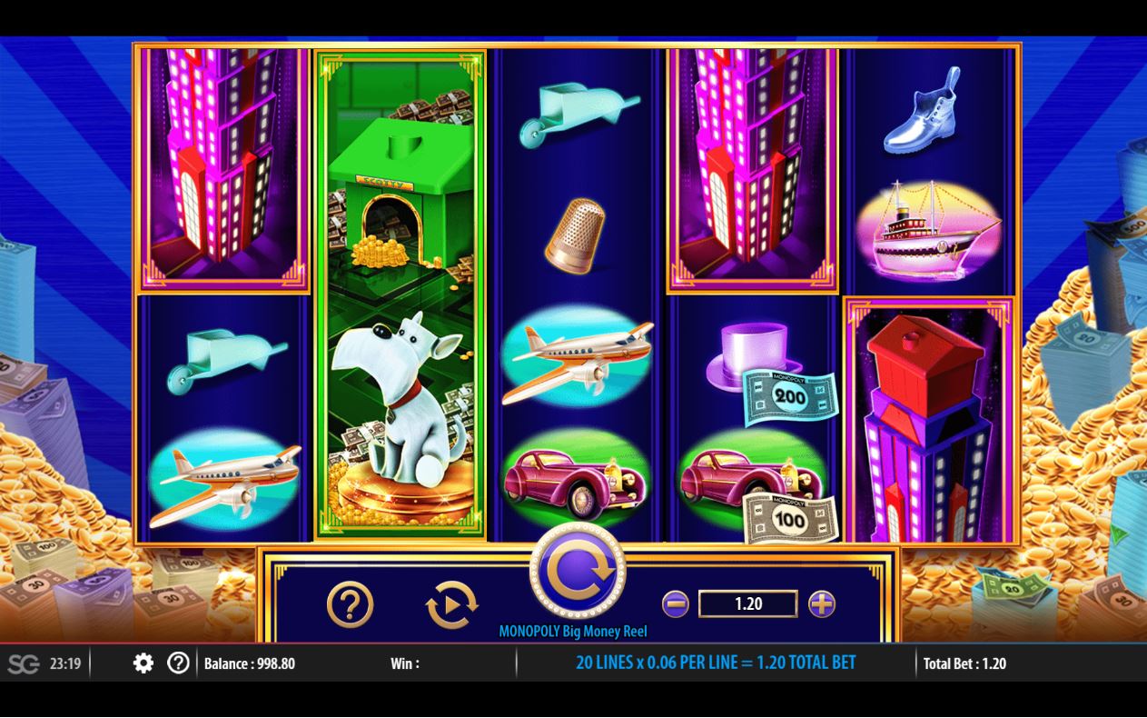 Monopoly Big Money Reel Slot Game Main Screen