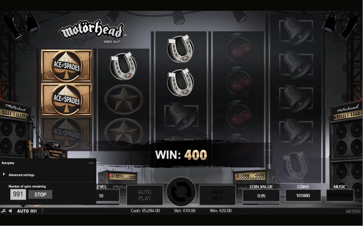 NetEnt Motorhead Slot Combination