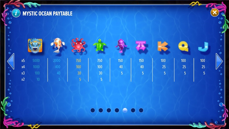 mystic ocean paytable