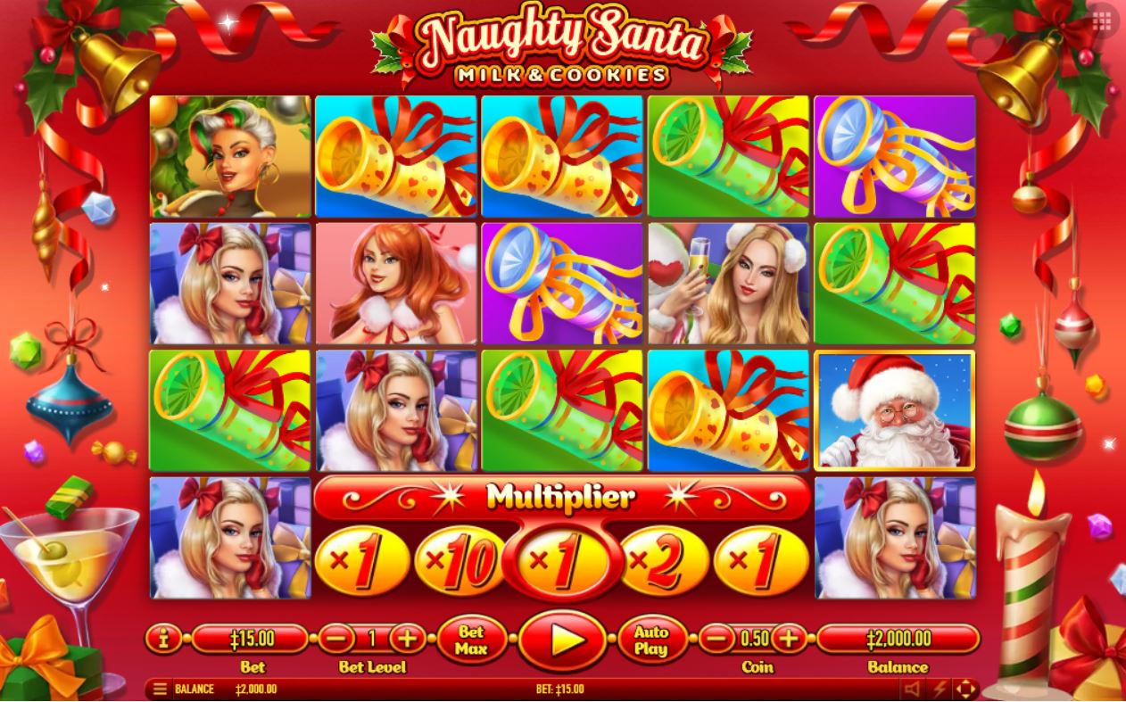 Habanero Naughty Santa slot game reels