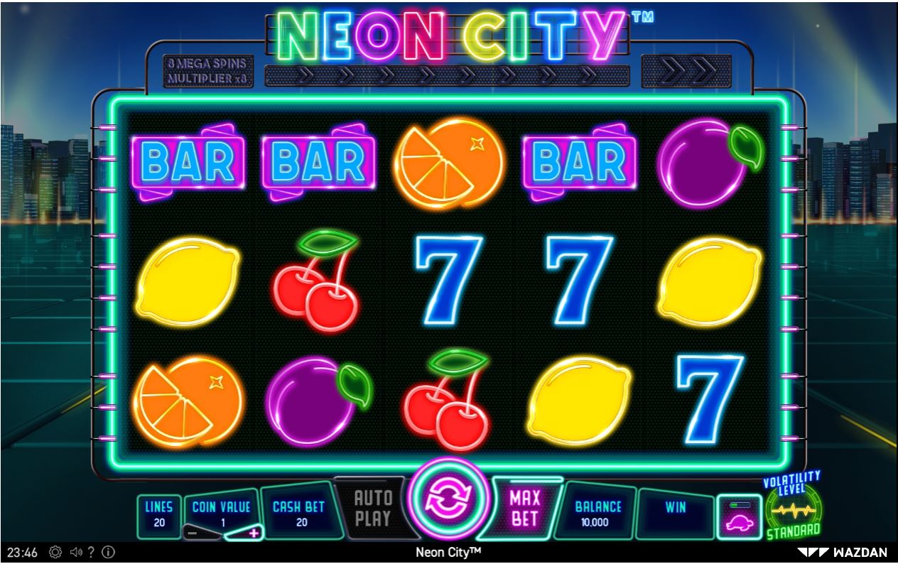 Wazdan Neon City slot game reels