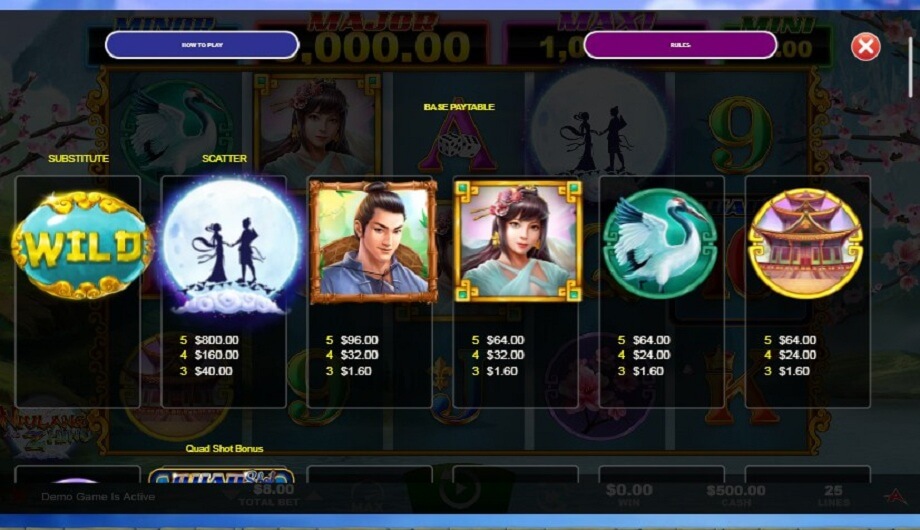 Niulang and Zhinu Online Slot Game Paytable