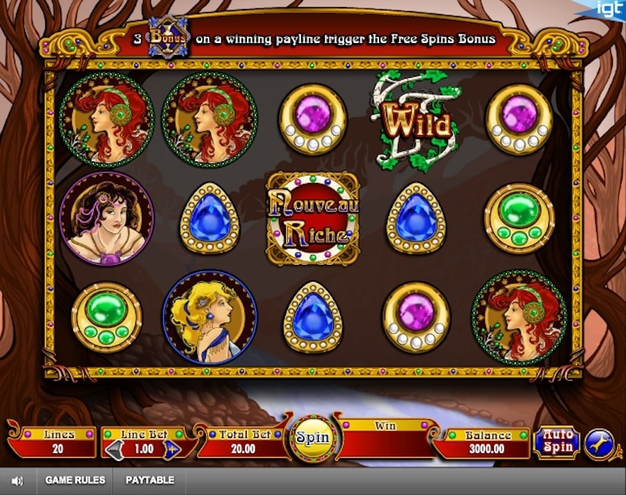 IGT Nouveau Riche Slot Reels