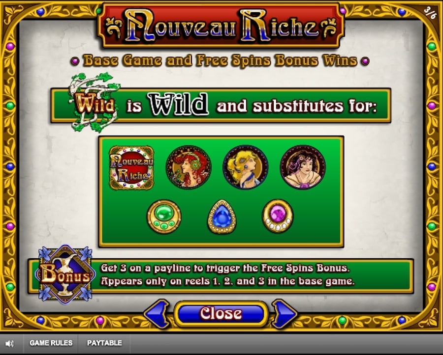 IGT Nouveau Riche Slot Bonus Features