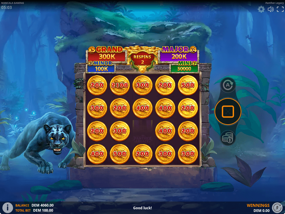 Panther Legacy Bonus Game Screenshot